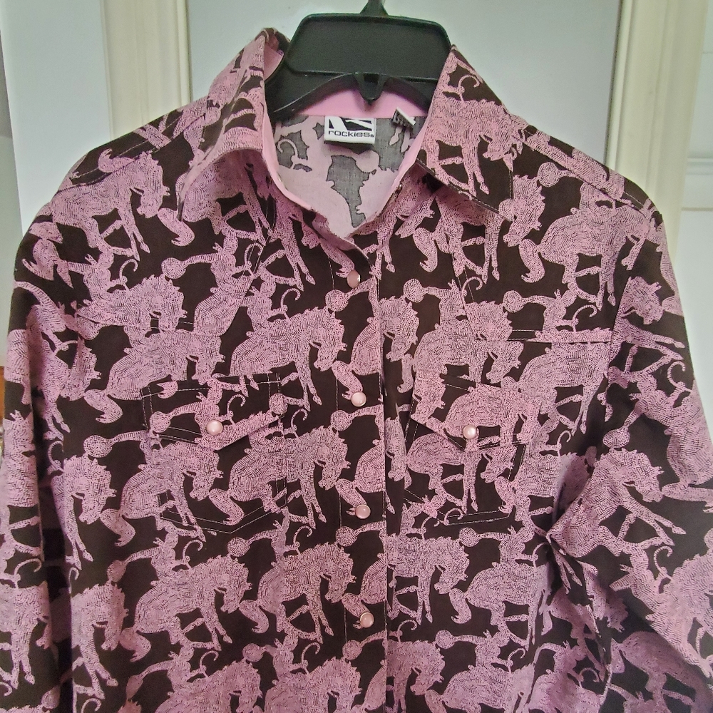 Large pearl snap rodeo shirt